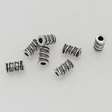 50pcs Antique Silver Screw Pattern Tube Beads Charms DIY Jewelry Accessories