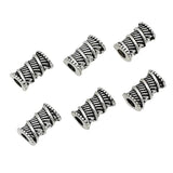 50pcs Antique Silver Screw Pattern Tube Beads Charms DIY Jewelry Accessories