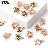10pcs 12x15mm Double Face Star Charms Birthstone Pendants