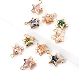 10pcs 12x15mm Double Face Star Charms Birthstone Pendants