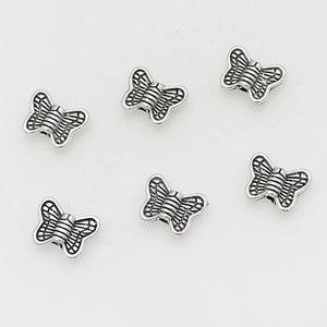 100pcs Antique Silver Butterfly Beads 10x8mm DIY Jewelry Findings