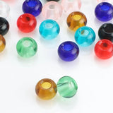 20Pcs 8x14mm Glass Roud Beads Large Hole Charms Bracelets Necklace DIY Jewelry