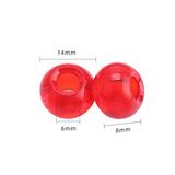 20Pcs 8x14mm Glass Roud Beads Large Hole Charms Bracelets Necklace DIY Jewelry