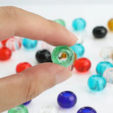 20Pcs 8x14mm Glass Roud Beads Large Hole Charms Bracelets Necklace DIY Jewelry