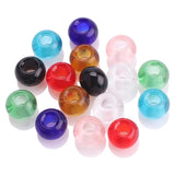 20Pcs 8x14mm Glass Roud Beads Large Hole Charms Bracelets Necklace DIY Jewelry