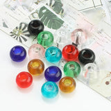 20Pcs 8x14mm Glass Roud Beads Large Hole Charms Bracelets Necklace DIY Jewelry