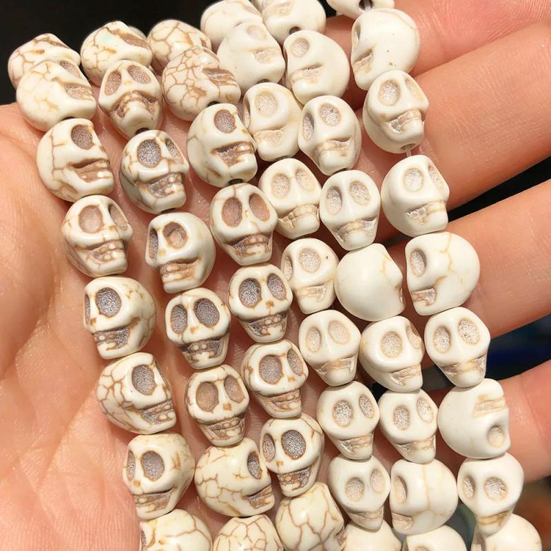 2strands Skull Heads Howlite Beads for Jewelry Making Bracelet Charms