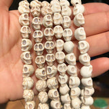 2strands Skull Heads Howlite Beads for Jewelry Making Bracelet Charms