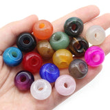 Natural Stone Big Hole Beads Bright Agates 12x18mm