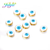 15pcs 10mm Evil Eye Enamel Beads for DIY Jewelry Making