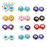 15pcs 10mm Evil Eye Enamel Beads for DIY Jewelry Making