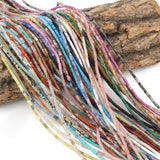 Mixed Gemstone Round Tube Beads Natural Stones for Jewelry Making