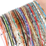 Mixed Gemstone Round Tube Beads Natural Stones for Jewelry Making