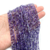 3mm Natural Stone Amethyst Faceted Beads for DIY Necklace 15.5 Inches