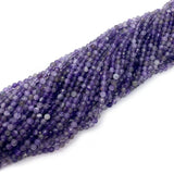 3mm Natural Stone Amethyst Faceted Beads for DIY Necklace 15.5 Inches