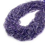 3mm Natural Stone Amethyst Faceted Beads for DIY Necklace 15.5 Inches