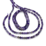 3mm Natural Stone Amethyst Faceted Beads for DIY Necklace 15.5 Inches