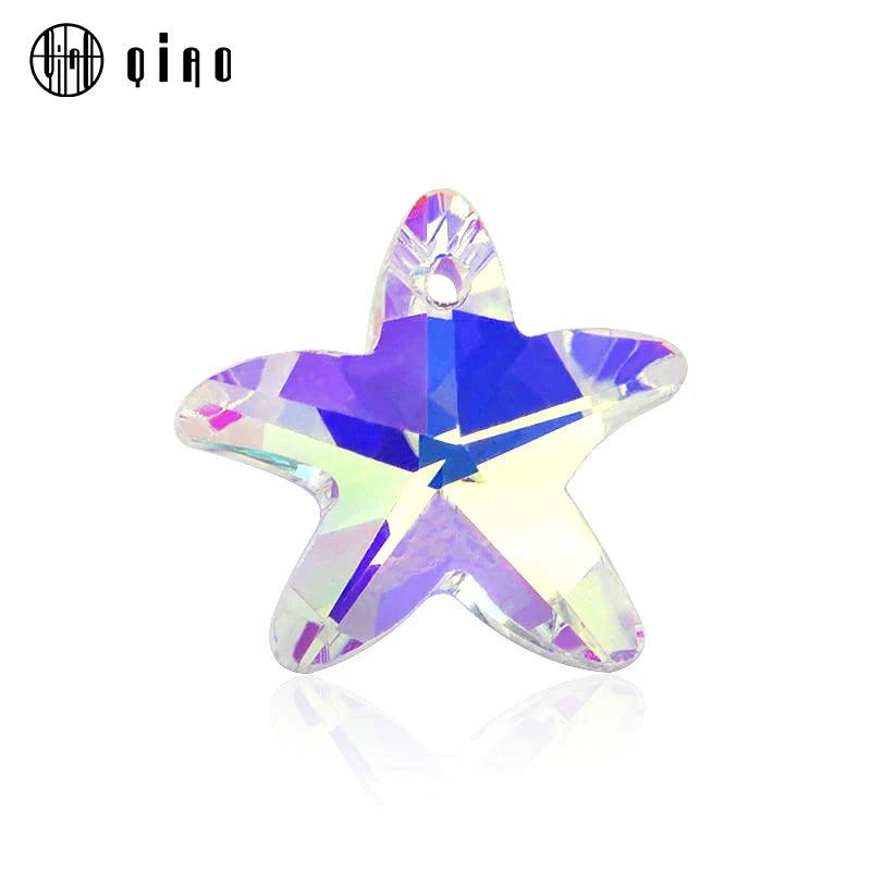 14mm Starfish Pendant Charms Crystal Glass Beads DIY Jewelry Making