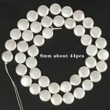 Round Pearl Shell Beads for Jewelry Making DIY 15''inches