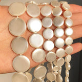 Round Pearl Shell Beads for Jewelry Making DIY 15''inches