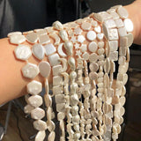 Round Pearl Shell Beads for Jewelry Making DIY 15''inches