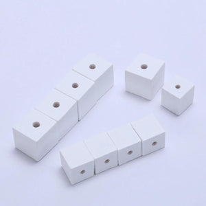 10Pcs Colorful Square Wooden Beads Cube Hexagonal Crafts Jewelry Accessories