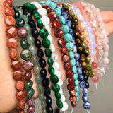 Faceted Stone Beads for Jewelry Making DIY Bracelet 7.5''