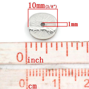 100PCS Spacer Beads Round Alloy Silver 10x9mm DIY Jewelry Findings Wholesale