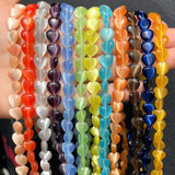 Cat Eye Love Heart Shape 8mm Opal Stone Beads for Jewelry Making