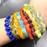 Cat Eye Love Heart Shape 8mm Opal Stone Beads for Jewelry Making