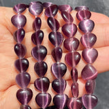 Cat Eye Love Heart Shape 8mm Opal Stone Beads for Jewelry Making