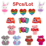 5Pcs Rabbit Love Chocolate Cartoon Silicone Beads DIY Pacifier Chain Necklace