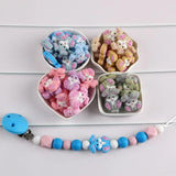 5Pcs Rabbit Love Chocolate Cartoon Silicone Beads DIY Pacifier Chain Necklace