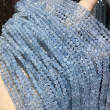 Natural Ice Aquamarines Stone Beads Small Faceted Loose Round Beads