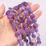 Heart Amethyst Natural Stone Beads for DIY Jewelry Making