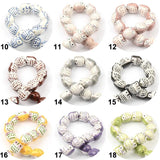 15mm Hand Painted Owl Ceramic Beads Pendant for Jewelry Making DIY