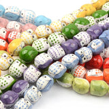 15mm Hand Painted Owl Ceramic Beads Pendant for Jewelry Making DIY