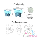 10mm 14mm Austrian Crystal Butterfly Pendants Beads Vertical Hole DIY Making