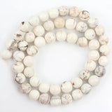 Matte Mongolia Howlite Top Round Spacer Beads 15 Inch 6/8/10mm