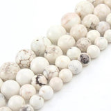 Matte Mongolia Howlite Top Round Spacer Beads 15 Inch 6/8/10mm