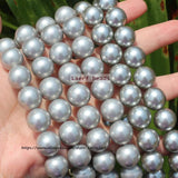 4-14mm Gray Shell Pearl Loose Beads 15.5 inch Strand DIY Jewelry Making