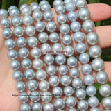 4-14mm Gray Shell Pearl Loose Beads 15.5 inch Strand DIY Jewelry Making