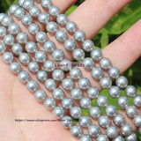 4-14mm Gray Shell Pearl Loose Beads 15.5 inch Strand DIY Jewelry Making