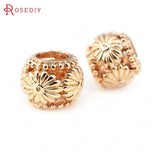 10PCS 9MM High Champagne Brass Flower Spacer Beads