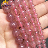 Strawberry Quartz Round Spacer Beads 15'' 6 8 10mm