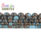 Natural Lake Cloisonne Jaspers Stone Round Loose Beads 4-12mm