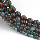 Natural Lake Cloisonne Jaspers Stone Round Loose Beads 4-12mm