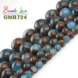 Natural Lake Cloisonne Jaspers Stone Round Loose Beads 4-12mm