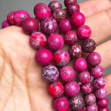 Natural Stone Fuschia Sea Sediment Jaspers Loose Beads DIY Jewelry