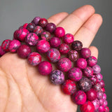 Natural Stone Fuschia Sea Sediment Jaspers Loose Beads DIY Jewelry